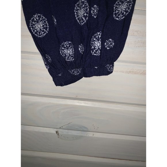 Wild Blue Sadie Robertson Sz MEDIUM Blouse Boho Tunic Rayon Blue Peplum EUC - Picture 9 of 9